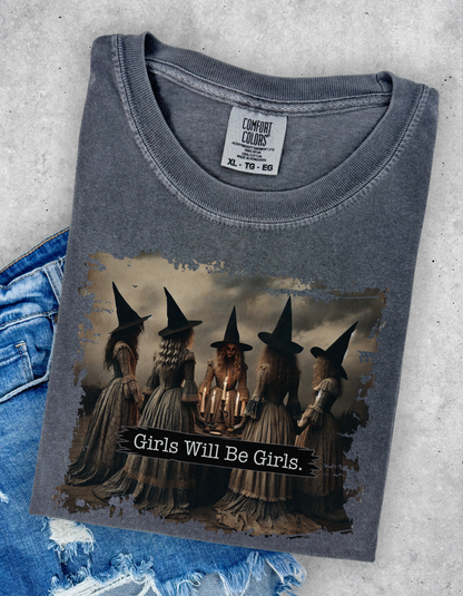 Girls will be girls witches graphic tee