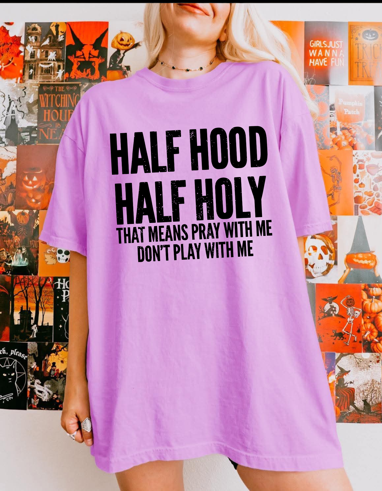 Half Hood Half Holy Graphic Tee
