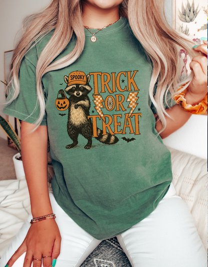 Trick or Treat Raccoon Graphic tee