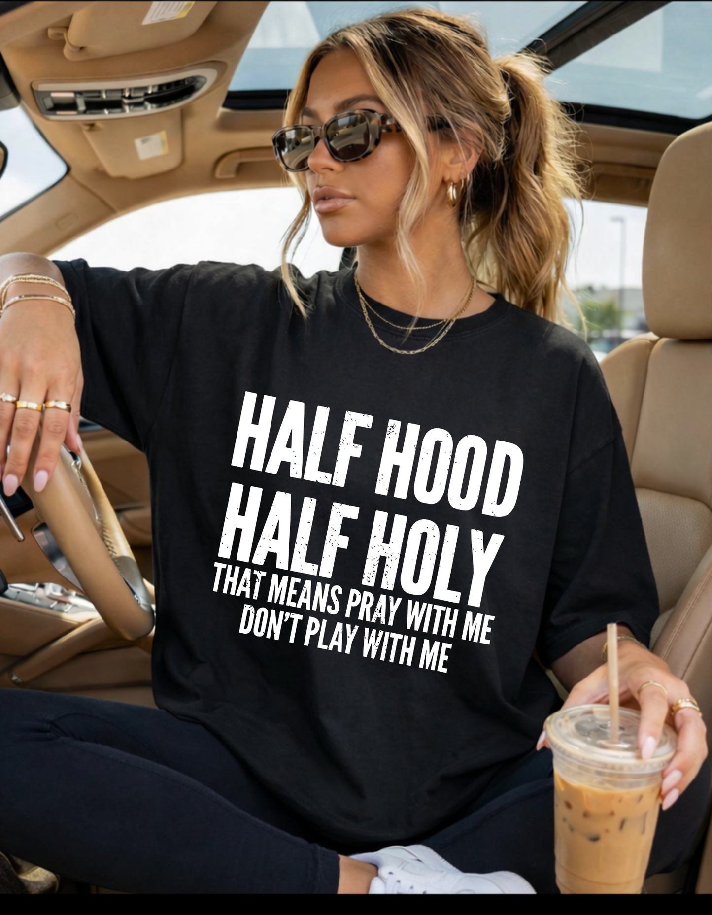Half Hood Half Holy Graphic Tee