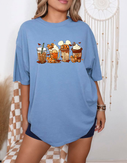 Pumpkin Coffee Cups Graphic Tee
