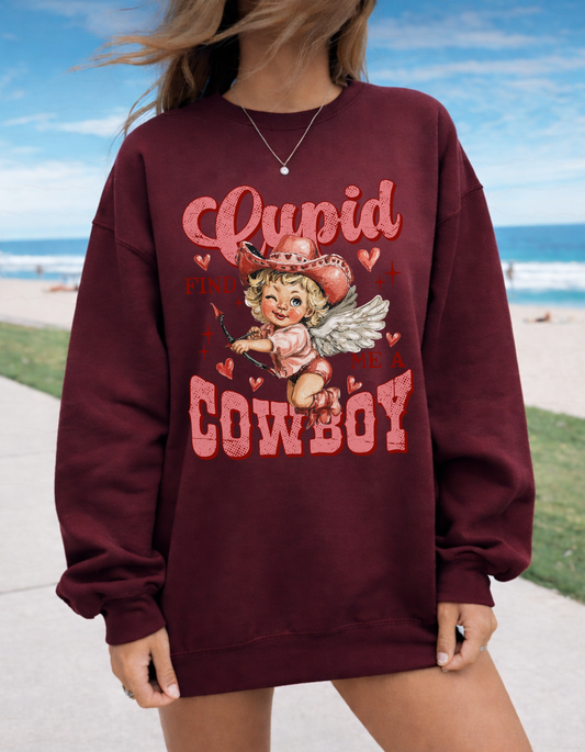 Cupid Cowboy Crewneck Sweater