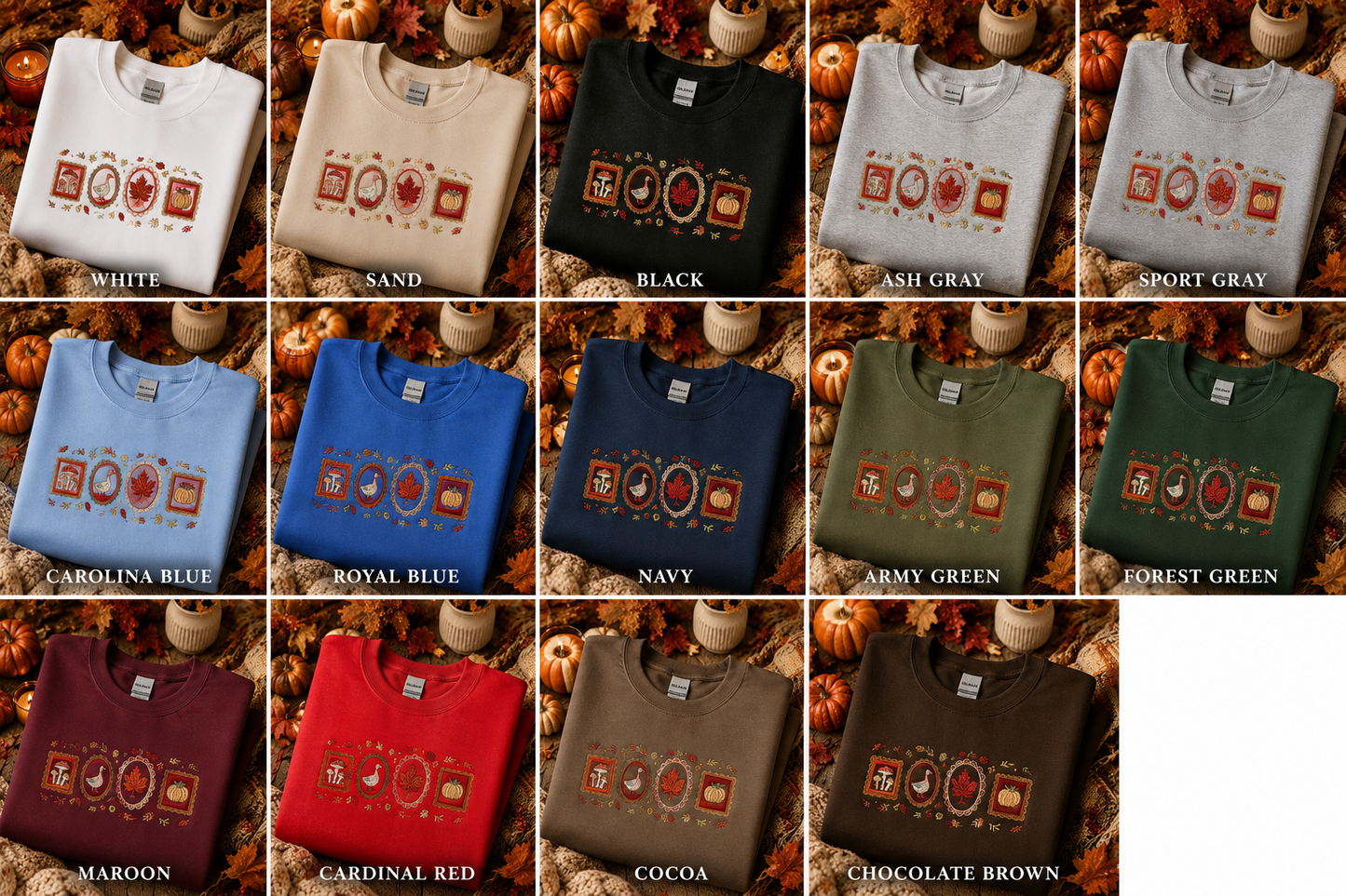 Fall Frame Embroidered Crewneck sweater