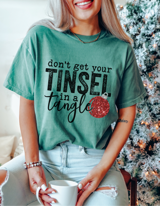 Tinsel in a tangle tee