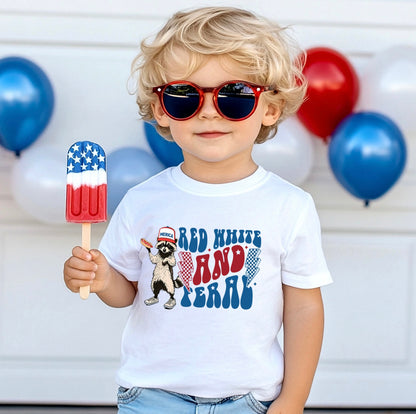 Red white and feral family tees