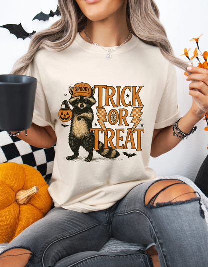 Trick or Treat Raccoon Graphic tee