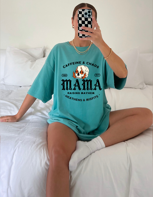 Caffeine and chaos Mama Graphic Tee