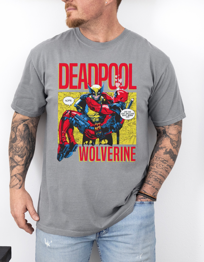 Deadpool Wolverine comic tee
