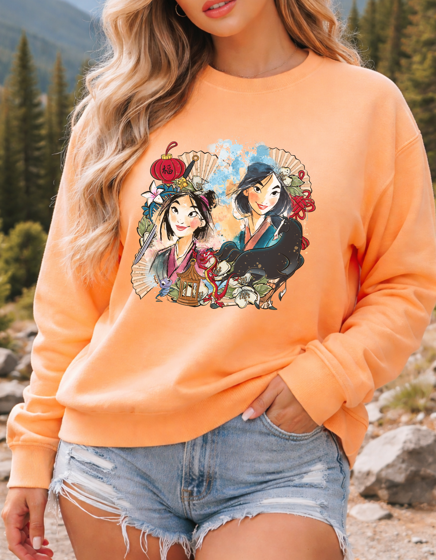 (Pre-order) Mulan collage Crewneck sweater