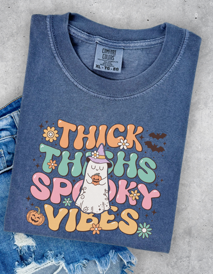 Thick thighs spooky vibes tee