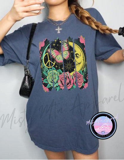 Retro peace brushstroke graphic tee