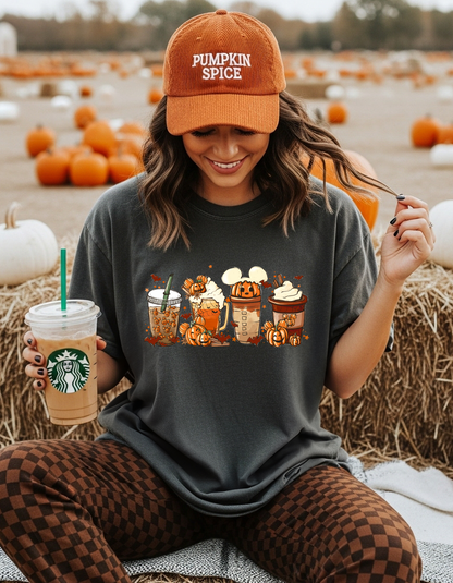 Pumpkin Coffee Cups Graphic Tee