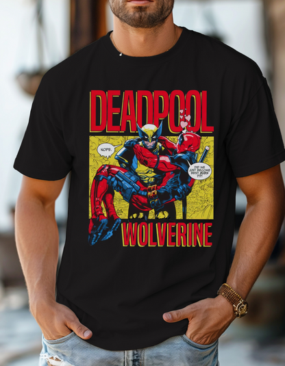 Deadpool Wolverine comic tee