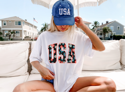 Floral USA Graphic Tee