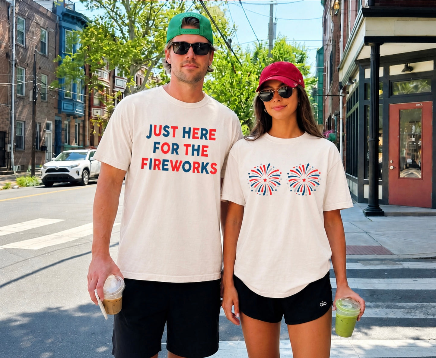Fireworks Couple Tees