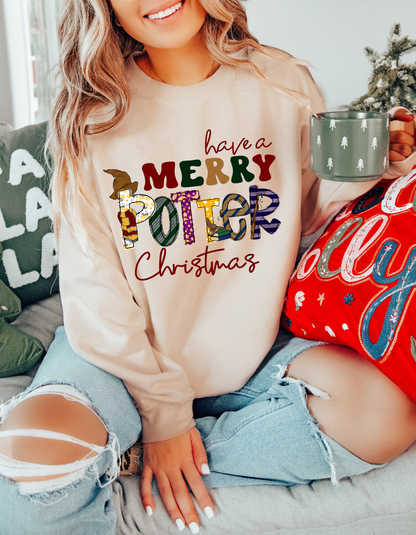 Merry HP Christmas crewneck sweater