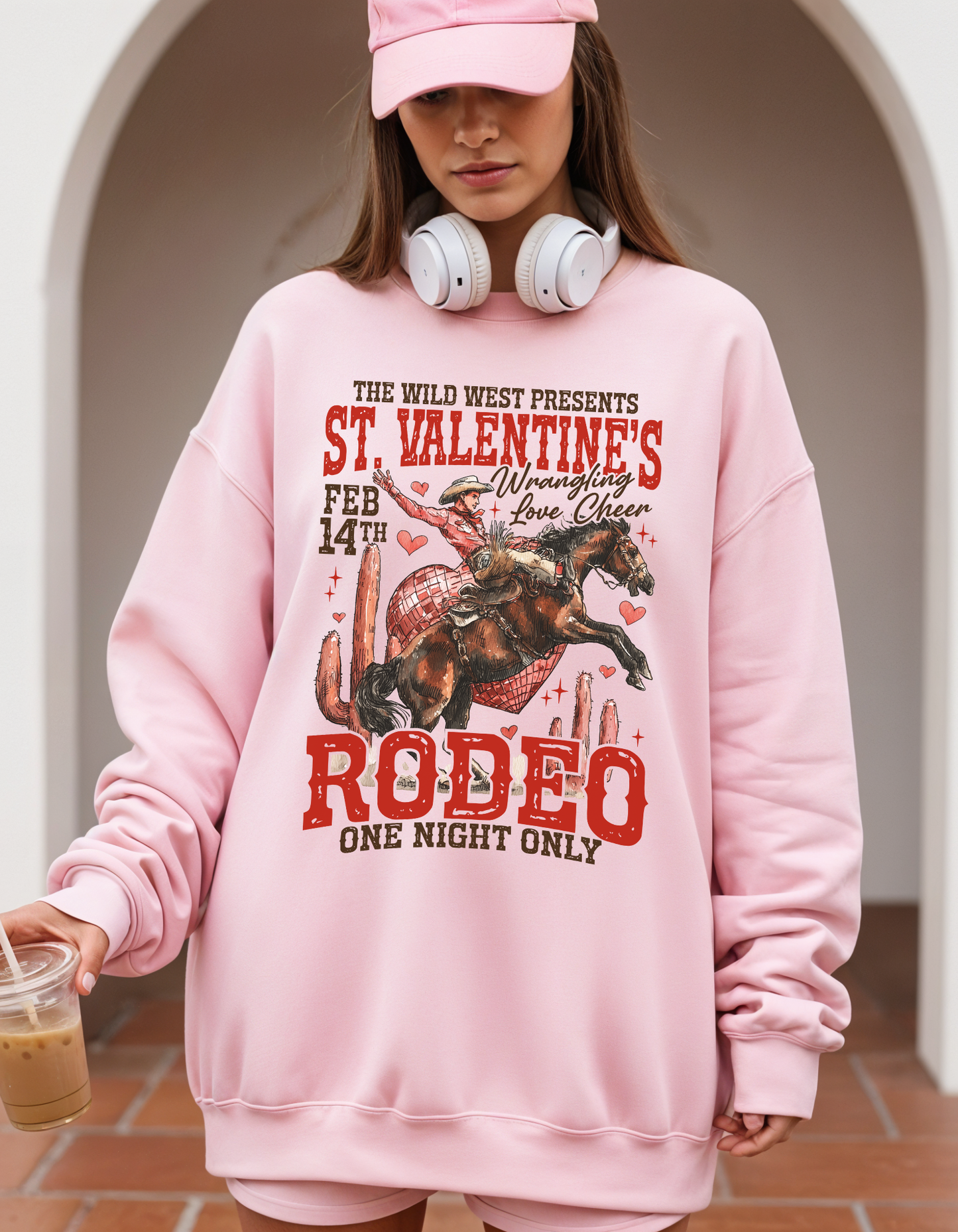 St. valentines Rodeo Crewneck Sweater