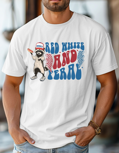 Red white and feral family tees