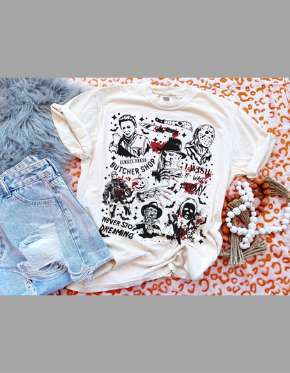 Retro Halloween Characters Graphic Tee