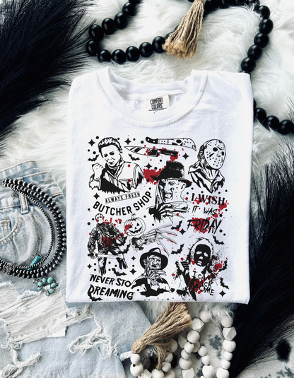Retro Halloween Characters Graphic Tee
