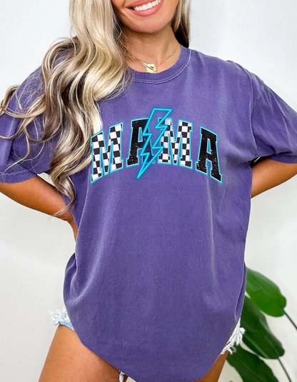 Neon blue mama tee