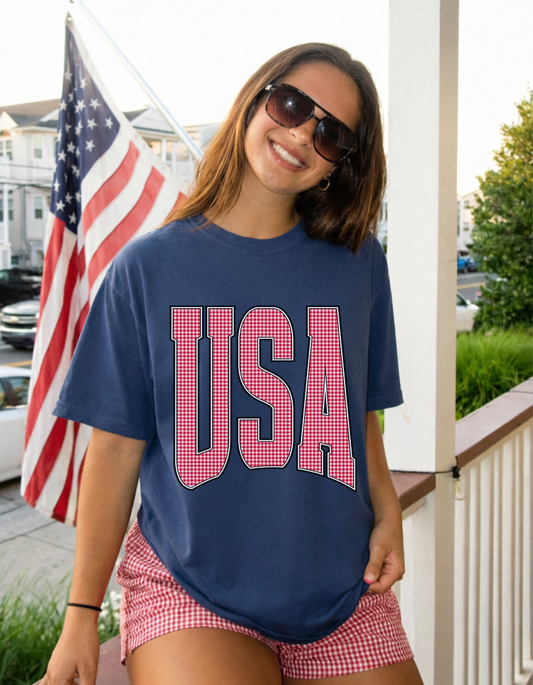 Checkered USA Graphic Tee