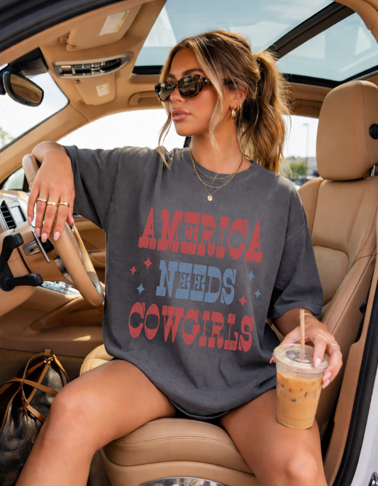 America Needs Cowgirls Graphic Tee