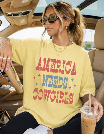 America Needs Cowgirls Graphic Tee
