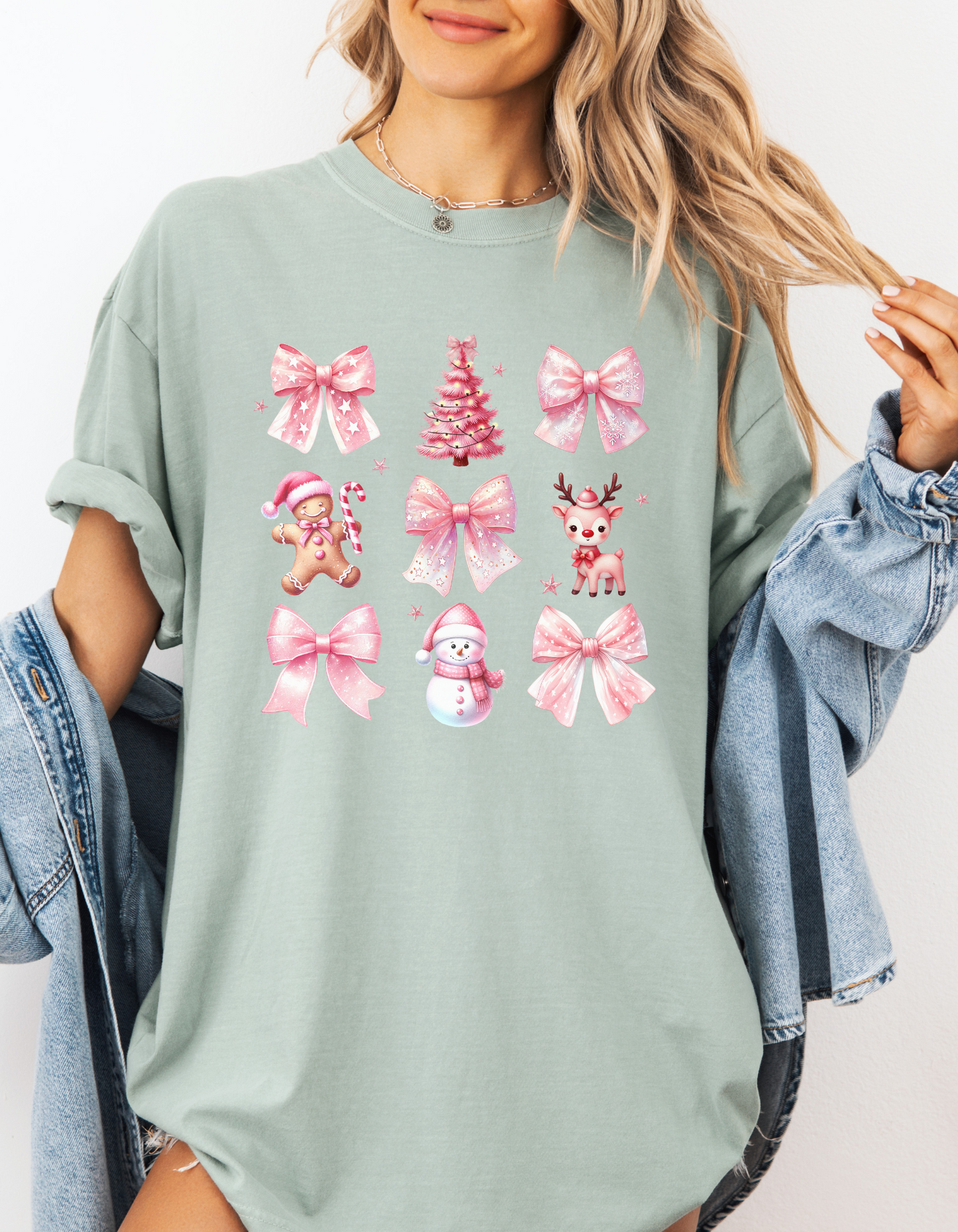 Pink coquette Christmas tee